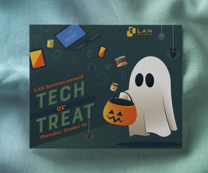 An invitation for a Halloween-themed technology event.